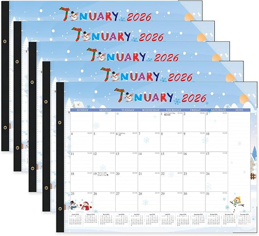 2026 Desk Calendar Large 22x17 – Desk Top Calendar 2026 with plastic cover