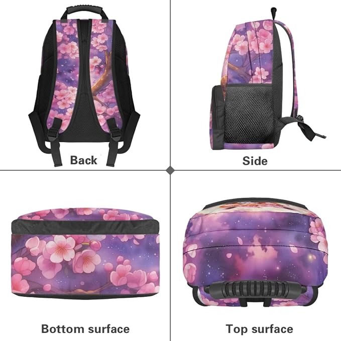 Red Panda Backpack Set for Girls – 17 Inch Cute Cartoon Bookbag with Lunch Bag, Cherry Blossoms Backpacks for 1st 2nd 3rd Grade Elementary Kids Ages 6-8 Back to School