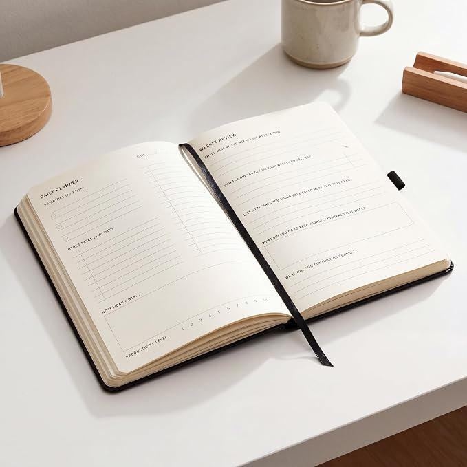 Productivity 3-month Planner Undated Daily Weekly Monthly Planner with Hardcover, Setting Guided Journal for Time Management, Habit Tracking, Self Care & Organization(Black)
