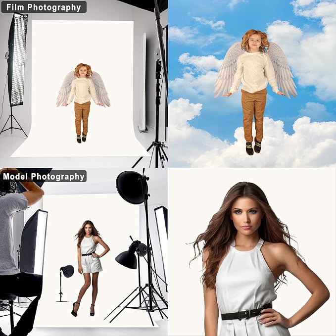 Ivory Backdrop for Photoshoot Professional Photo Backdrop Background Curtain for Product Photography Portraits Wedding Party Live Streaming Video Recording 5X7 FT