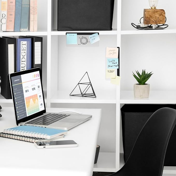 DOLLAR BOSS 5.5" x 3.1" Monitor Memo Board, 2 Pcs Clear Acrylic Office Desk Accessories Computer Screen Side Note Holder Transparent Message Board for Sticky Notes Reminders & Memos, Fits PC & Laptop