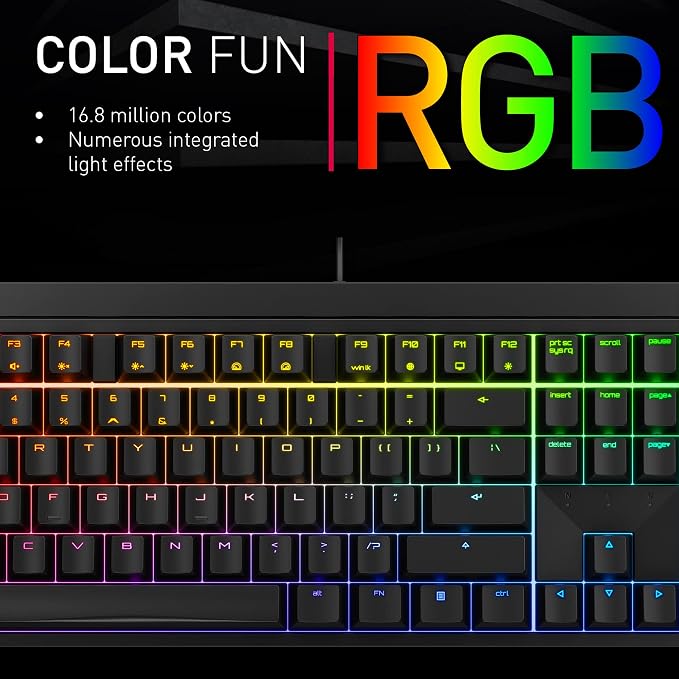MX 2.0S, Wired Mechanical Gaming Keyboard with RGB-Lighting, Designed in Germany, Full Key Rollover, Anti Ghosting, MX2A RED Switches, White