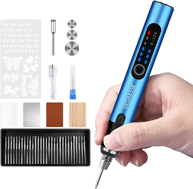 Electric Engraving Pen Set, Cordless Engraver Pen with 60+ Accessories, 3-Speed Adjust Rotary Tool for DIY, Art & Personalized Gifts