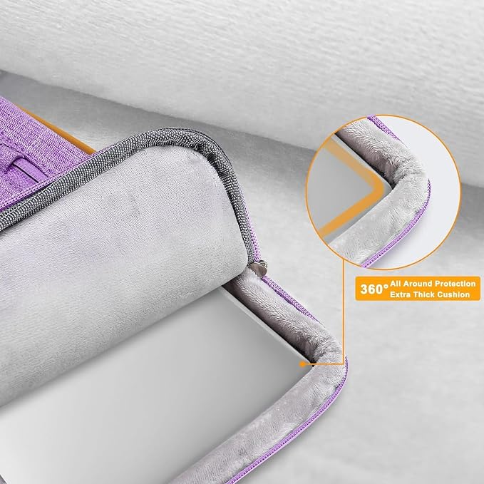 MOSISO 360 Protective Laptop Case 17.3 inch, 17-17.3 inch Laptop Sleeve Compatible with Dell, HP, Lenovo, Asus, Acer, Alienware, Side Open Carrying Case with 4 Zipper Pockets&Handle, Lilac