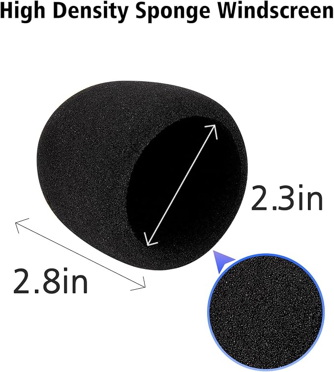 Microphone Foam Mic Windscreen Cover for Blue Yeti, Yeti Pro Microphones, Blue Yeti Pop Filter Wind Shield by SUNMON (Black)