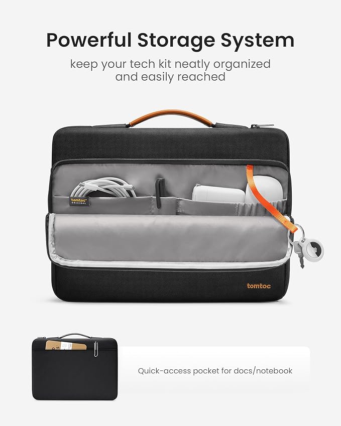tomtoc 360 Protective Laptop Carrying Case for 13-inch New MacBook Air M5(2026), M4/A3240 2025, M3/A3113, M2/A2681 M1/A2337, 13“ MacBook Neo/Pro, iPad Pro M5 & iPad Air M4, Water-Resistant Laptop Bag