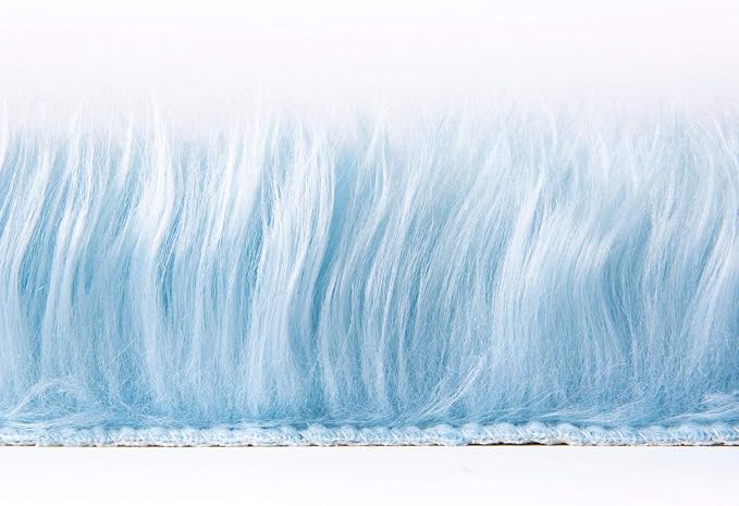 Ashler faux fur rug, Fluffy Shaggy Area Rug Ultra Soft 3 x 5 Feet Rectangle Fur Rug Light Blue Fuzzy Rug Machine Washable Shag Rug, Nursery Decor Throw Rugs for Bedroom, kids room, Living Room