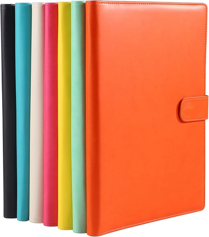 12.8 * 9.6 inch Portfolio Case Business Padfolio, Smart Phone is Usable in Document Organizer, Conference File Folder with A4/Letter Size Clipboard and Notepad - Orange