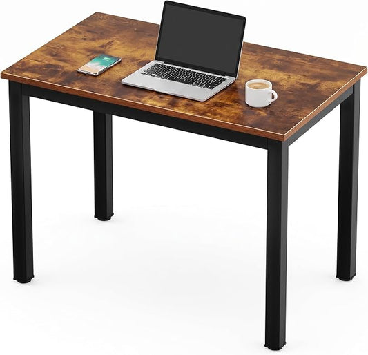 Need Small Computer Desk, 31.5 inch Foldable Writing Desk for Small Spaces, Sturdy and Heavy Duty Compact Desk, Study Table Laptop Desk No-Assembly, Rustic Brown