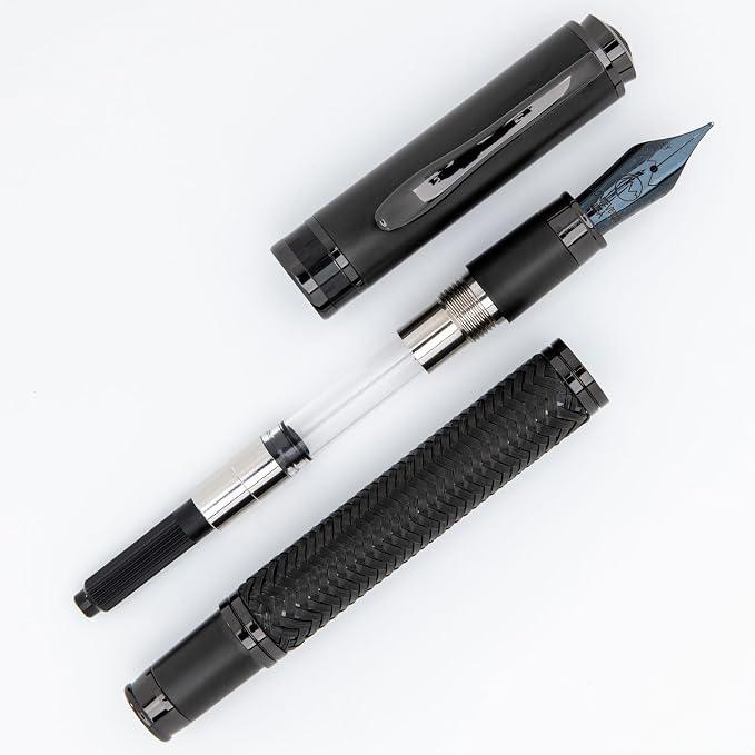 Monteverde Innova Formula M Fountain Pen, Black - Broad Nib, Durable PVD Coating, Refillable, JoWo Stainless Steel Nib, Premium Gift Box
