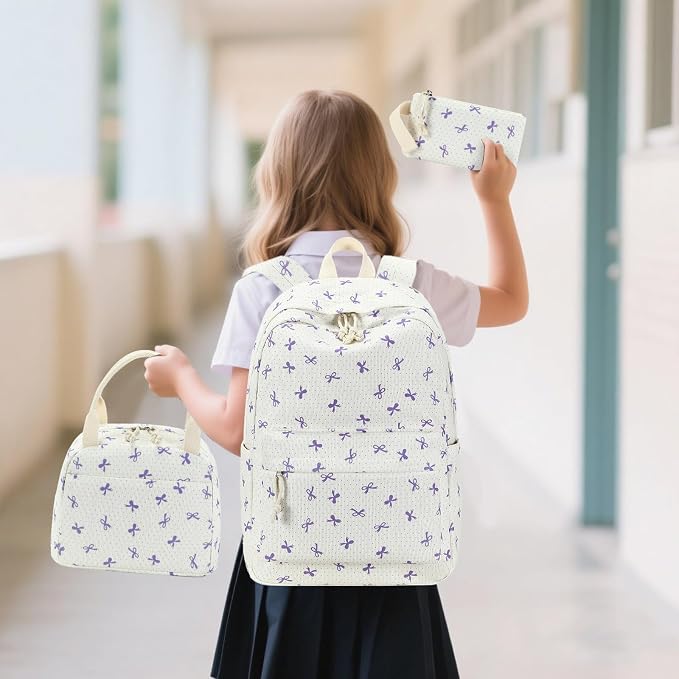 LEDAOU Backpack for Girls School Bag Kids Bookbag Teen Backpack Set Daypack with Lunch Bag and Pencil Case | Kids
