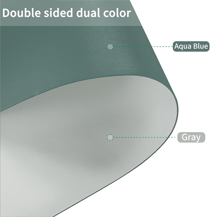 Faux Leather Table Cover,1.8mm Thick,24x60 Inch Desk Cover,Large Desk Mat,Table Protector,Table Cover Protector,Desk Protector,Table Pad,(Aqua Blue+Gray,24x60)