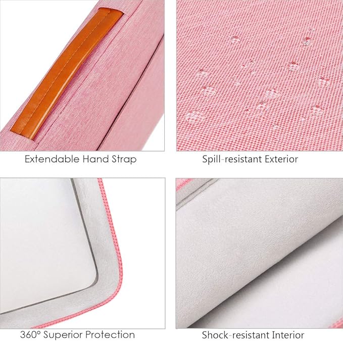 Lacdo 360° Protective Laptop Sleeve Case for 15 inch New MacBook Air M5/A3448 (2026), M4 A3241 2025, M3 A3114, M2 A2941 2024-2023, 15 inch MacBook Pro A1990 A1707, Computer Bag, Water-Resistant, Peach
