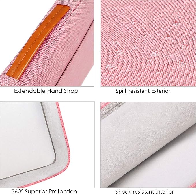 Lacdo 360° Protective Laptop Sleeve Case for 13 inch MacBook Air M5 A3449 (2026), M4 A3240 2025, M3 A3113 A2681 A2337 | 13" MacBook Neo A18 Pro A3404 (2026) | iPad Air/Pro 13 M5 Computer Bag, Peach