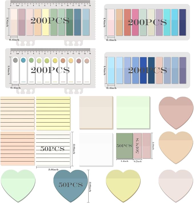 BAYTORY 1600 Sheets Transparent Sticky Notes with Lined, Clear Waterproof 3 x 3 inch See Through Memo Pad, Self-Adhesive Translucent Writable Index Tabs for Annotating Books