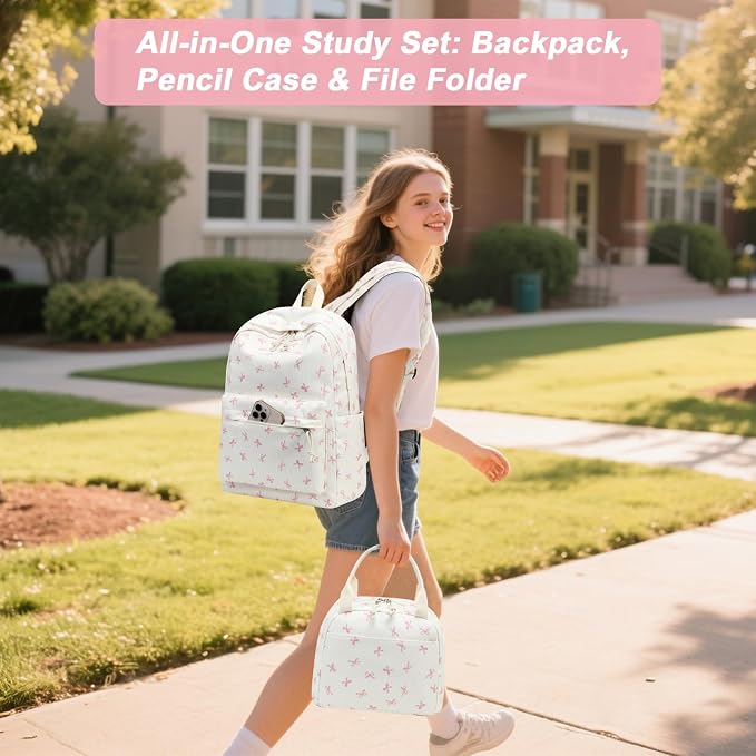 BTOOP School Backpacks for Teen Girls Bookbags Lightweight Kids Backpack School Bags Set with Lunch Box Pencil Case