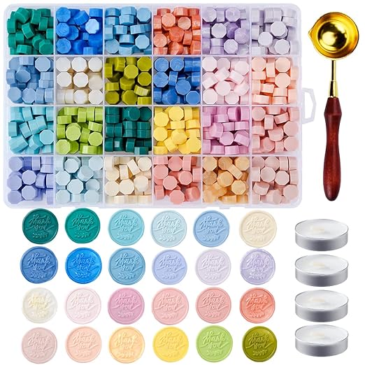 Morandi Assorted Color Seal Beads - 24 Colors for Making Wax Seals, Decor for Envelope Letter Wedding Invitation and Sealing Wine Bottle