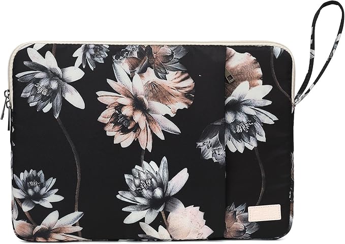 Laptop Sleeve 13.3 inch14 Inch, 15.6inchWater Resistant Traveling Computer Cover with Handle, Shockproof Protective Carrying Laptop Case (Y8-Lotus, 15 inch-15.6 inch)