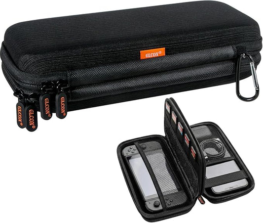 Double-Layer Hard Shell Carrying Case - Electronics Organizer Travel Case with Multiple Pocket - Portable Tech Accessories Zipper Pouch Bag for Cord, Cable, Charger, Phone, Power Bank, USB, SD Card