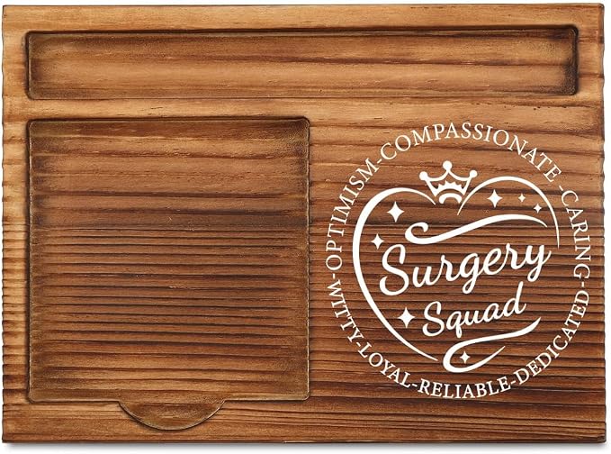 THRXOBN Desk Organizer for Surgical Teams & Healthcare Professionals - Natural Wood with Slots for Notes, Pens, and Small Office Supplies – Elegant & Practical Workspace Solution,WSH15