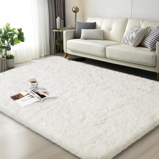Mugorn Small Soft Shag Rugs for Bedroom, 3x5 Fluffy Area Rugs for Living Room