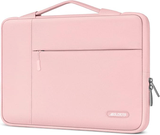 MOSISO Laptop Case 16 inch, 15-15.6 inch Laptop Sleeve with Handle Compatible with MacBook Pro 16 M5 M4 M3 M2 M1, HP Acer Dell Lenovo ASUS, Polyester Multifunctional Computer Bag, Chalk Pink