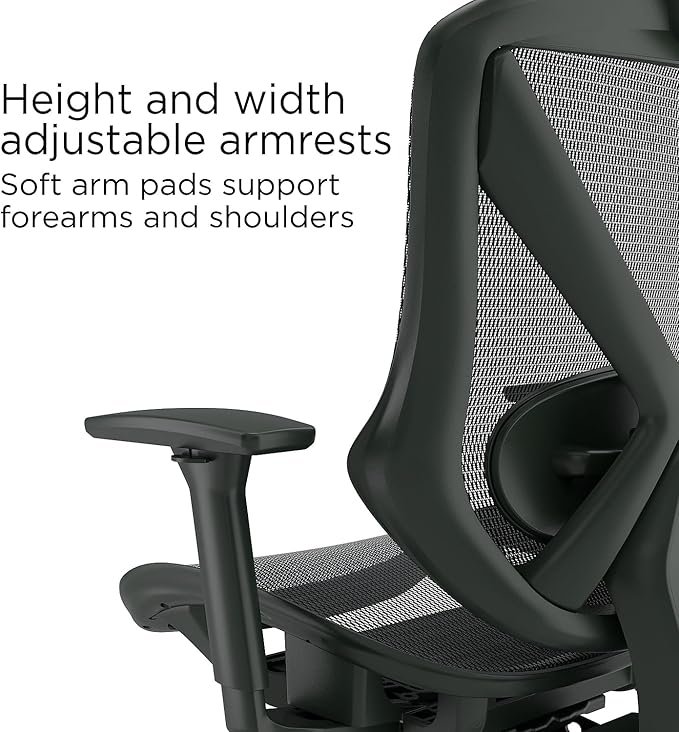 Staples Dexley Ergonomic Task Chair, Mesh, Ergonomic, Lumbar Support, Adjustable Height, Black