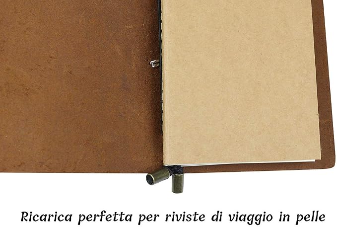 WANDERINGS Dotted Grid Travelers Notebook Insert/Large Journal Refill | 7" x 10.7" (18 x 27cm) | 3 Booklets, 180 Blank Pages | Travelers Notebook Refills for Journals, Diaries, Planners
