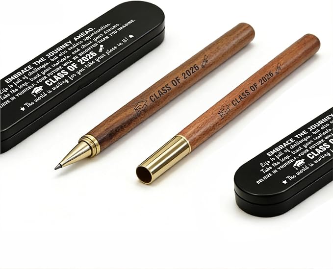 Graduation Gifts Class of 2026 Wooden Pen Gift Set for Him Her | Laser Engraved Graduation Pen | Middle High School College University Graduation Gift | 2026 Graduation Gifts for Men Women