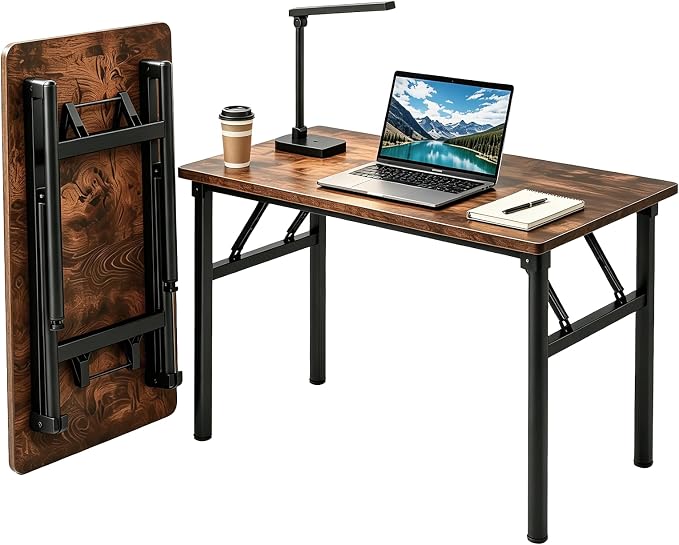 Small Folding Computer Desk - 31.5 Inch Foldable Small Spaces Compact Desk,No Assembly,Bedroom, Dorm and Apartment,Portable Study for Home Office Table