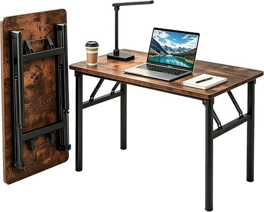 Small Folding Computer Desk - 31.5 Inch Foldable Small Spaces Compact Desk,No Assembly,Bedroom, Dorm and Apartment,Portable Study for Home Office Table