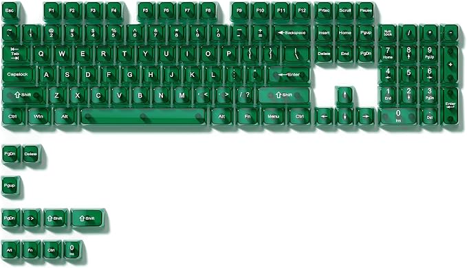 dagaladoo Clear keycaps,Transparent Keyboard keycaps,Jelly Key caps Set,Shine Through keycap，MDA Profile Keyboard caps for Mx Switches Mechanical Keyboard(Dark Green)