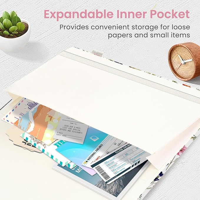Taja Dotted Journal Notebook for Women & Men, Hardcover Leather Journal for Writing, A5 Dotted Journaling Notebook for Work & Sketching, Perfect for Office School Home Supplies, 160 Pages, Garden
