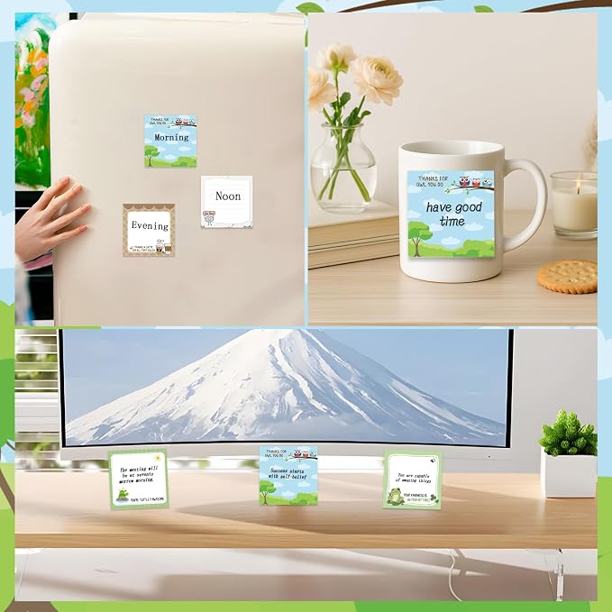 Inspirational Sticky Notes Gifts - 9 Pack Funny Positive Quotes Notepads 3x3 Inches, Fun Motivational Self-Adhesive Memo Pads Office Study Supplies for Friends Coworkers (450 Sheets)