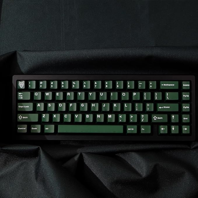 Sumgsn 114 Keys Custom Translucent Double Shot Keycaps Cherry Profile Emeral Green Keycaps Set Fit for Cherry Mx Switches Mechanical Keyboard