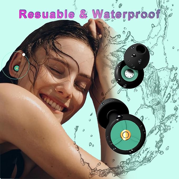 Ear Plugs for Sleeping - 32dB Noise Reduction Soft Silicone Sleep Earplugs,Reusable Hearing Protection Earplugs for Sleep,Work,Travel,Concerts,Focus
