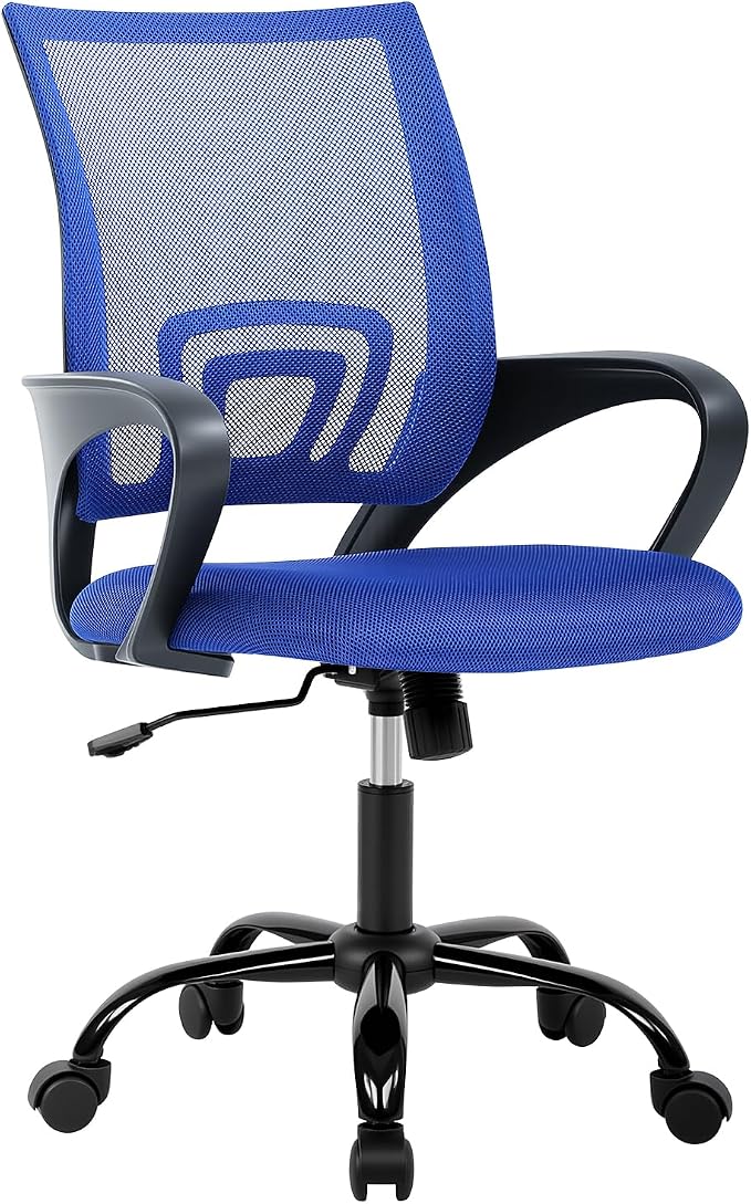 BestOffice Office Chair Ergonomic Cheap Desk Chair Mesh Computer Chair Lumbar Support Modern Executive Adjustable Stool Rolling Swivel Chair for Back Pain (Blue)