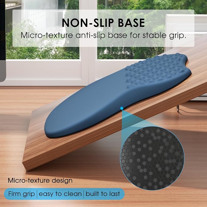 MROCO Ergonomic Mouse Pad with Wrist Support, 11.8 x 7.8 in, Navy Blue | Memory Foam Wrist Rest Mouse Pad, Non-Slip Base, Smooth Lycra Surface for Office & Home, Comfortable Wrist Support