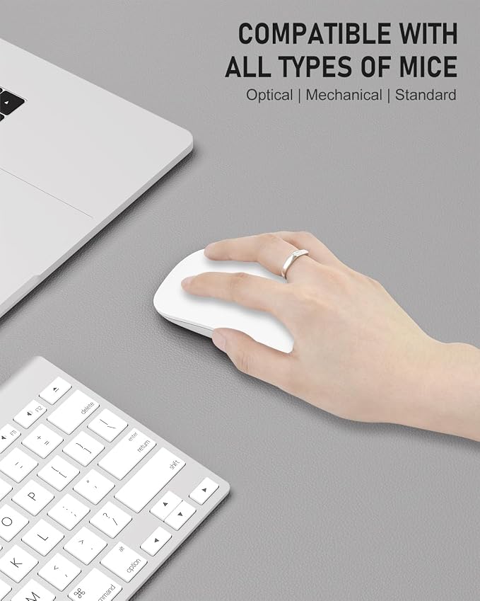 Desk Pad, 30" x 14" PU Leather Non-Slip Desk Mat Large Mouse Pad for Desktop, Waterproof Laptop Computer Writing Mat for Office, Home, Work, Gaming, Silver
