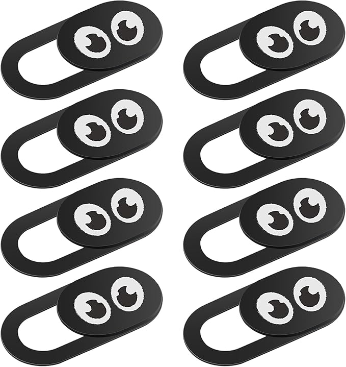 Thin Webcam Cover Slide, 8PCS Phone Camera Cover Laptop Camera Blocker Slider Strong Adhesive Protect Privacy Security Compatible with Tablet Desktop PC Smartphones(Eye)