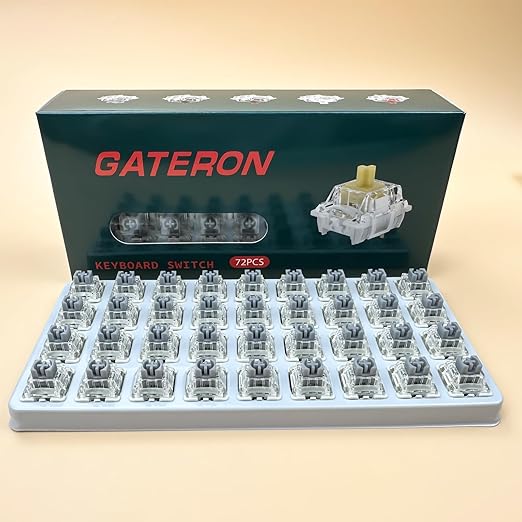 G Pro 3.0 Sliver Switches for Mechanical Keyboard,3-Pin 45gf Linear/Pre-Lubed/Pin-Enhanced Switches(72pcs,Sliver,3-pin)