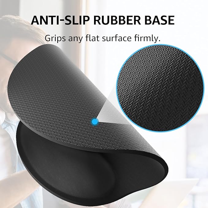 KTRIO Ergonomic Keyboard Wrist Rest & Mouse Pad with Wrist Rest, Black | Memory Foam Wrist Support, Ergonomic Design, Non-Slip Base, Office and Home Use