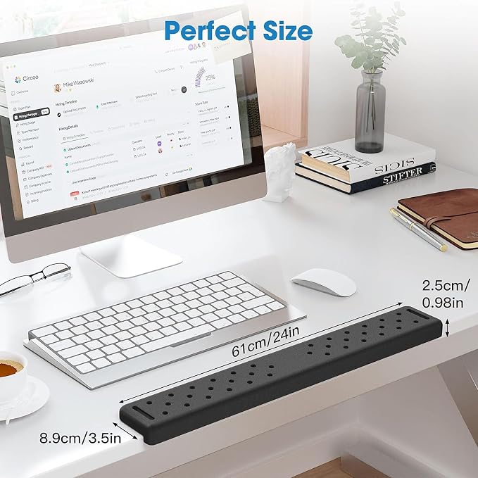 MEKASS L-Shaped Desk Long Elbow Pad for Desk, Memory Foam Elbow Support Padding with Non-Slip, Ergonomic Desk Edge Cushion, Wrist Comfort Support for Office Home (Dimpled Texture)