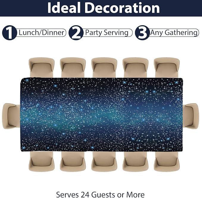 Galaxy Party Supplies Serves 24 Starry Night Party Paper Plates Napkins Space Theme Tablecloth Set Tableware Kit for Kids Birthday Party Baby Shower Dec