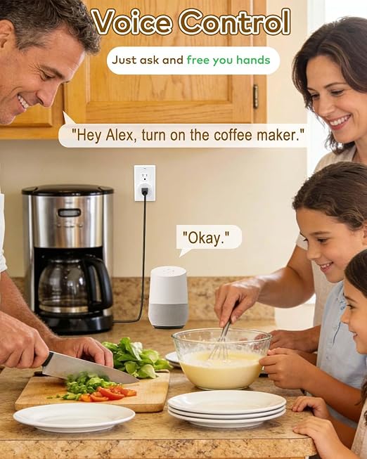 NineLeaf Smart Plug, WiFi Smart Plugs Work with Alexa/Google Home via Tuya, Wireless Outlet Timer w APP Remote Control, 2.4GHz WiFi Only, No Hub Required, TUV FCC Listed,2 Set (2outlets+2switches)