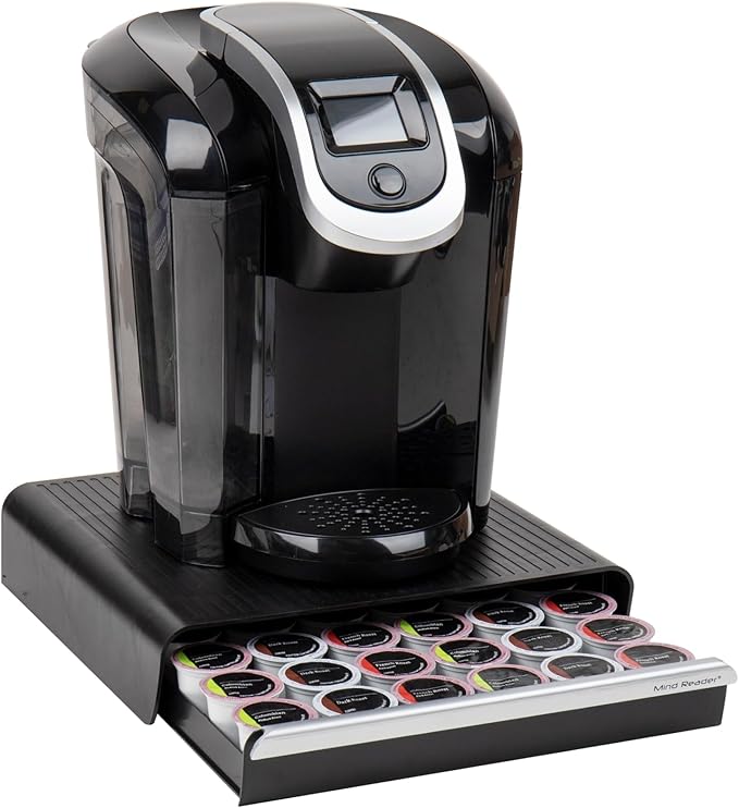 Mind Reader Single Serve Coffee Pod Drawer, 36 Pod Capacity, Countertop Organizer, Breakroom, 12.75"L x 13"W x 3"H, Black (Pack of 6)