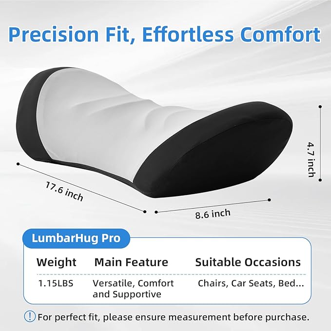 Lumbar Support Pillow for Office Chair - Lumbar Pillow for Car, Memory Foam Ergonomic Lumbar Support Pillow for Car Back Support for Office Chair