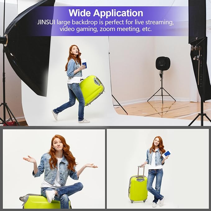 Backdrop for Photoshoot 10x20ft, Large White Photo Curtain for Party, Thick Polyester Fabric Background for Photography, Screen Drapes for Photographic Studio Video Recording