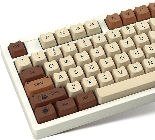 XVX Cute Cat Keycaps, Thick PBT Keycap Mao Profile, 141 Keys Keyboard Keycaps, Dye-Sublimation Keycap Set Compatible with 60% 75% 96% 100% Cherry Gateron MX Switches Mechanical Gaming Keyboard