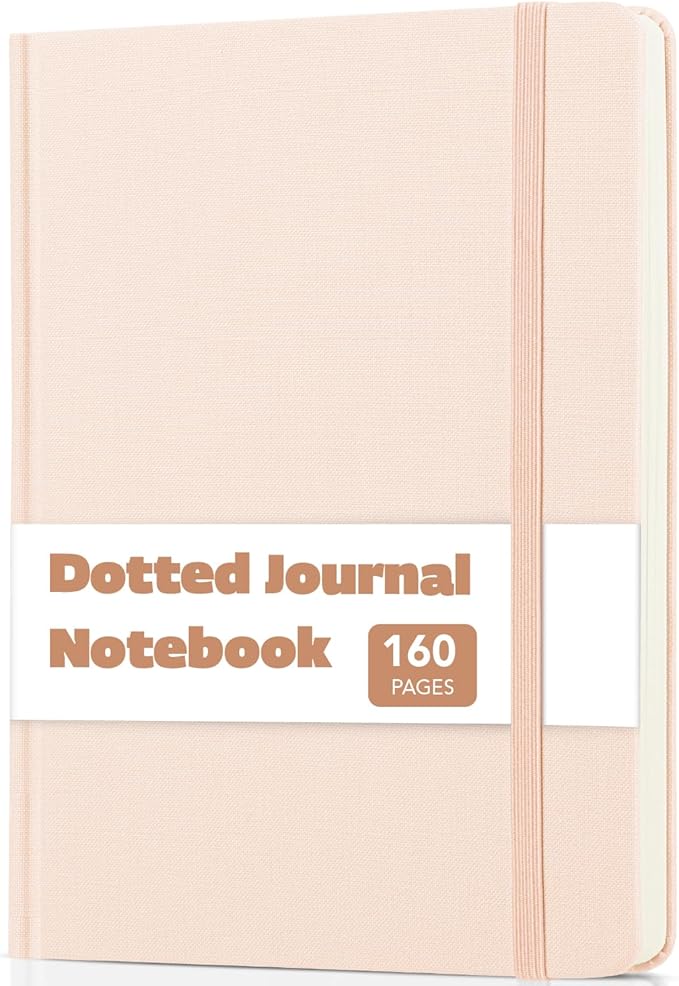 Mr. Pen- Dotted Journal Notebook, A5 Medium Size (5.7"x8.4") | 160 Pages (80 Sheets), Fabric Hardcover, 100 GSM Thick Paper, Bullet Dotted Journal for Planning, Tracking
